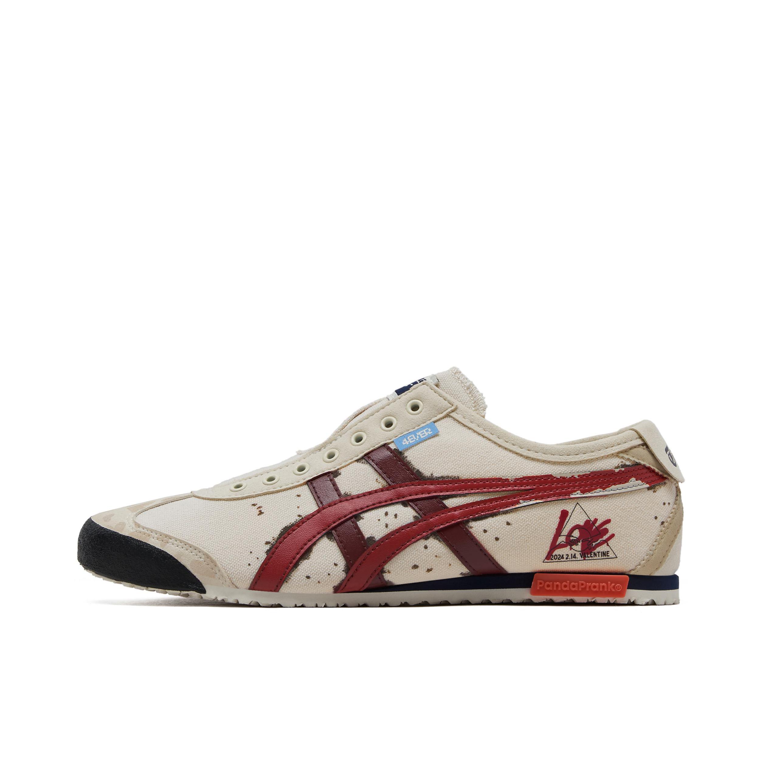 推荐商品：【定制球鞋】Onitsuka Tiger Mexico 66 Slip-on 舒适轻便 防滑耐磨 防水 合成革 手绘 织物 一脚蹬 包裹性 德训鞋 增高 运动休闲鞋 朝朝