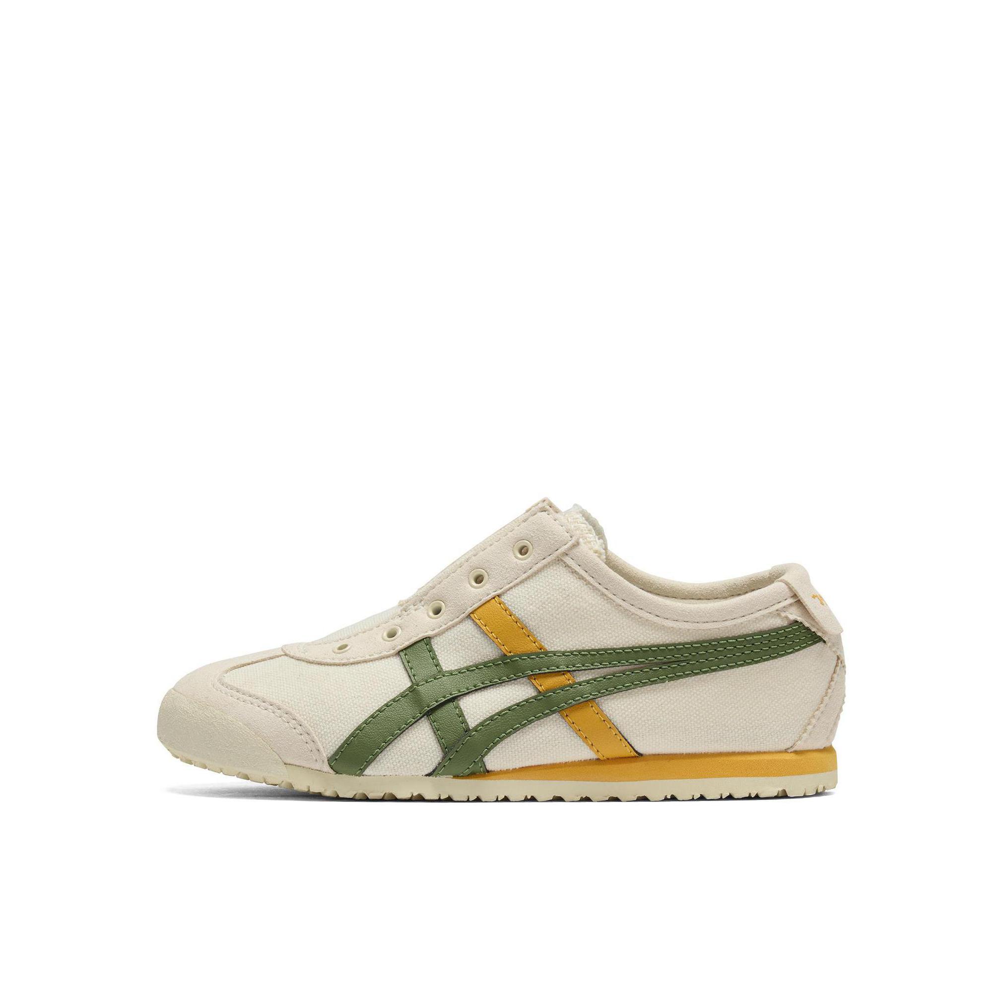 推荐商品：Onitsuka Tiger Mexico 66 Slip-on 轻便 一脚蹬 运动鞋儿童 小童/米色/绿色