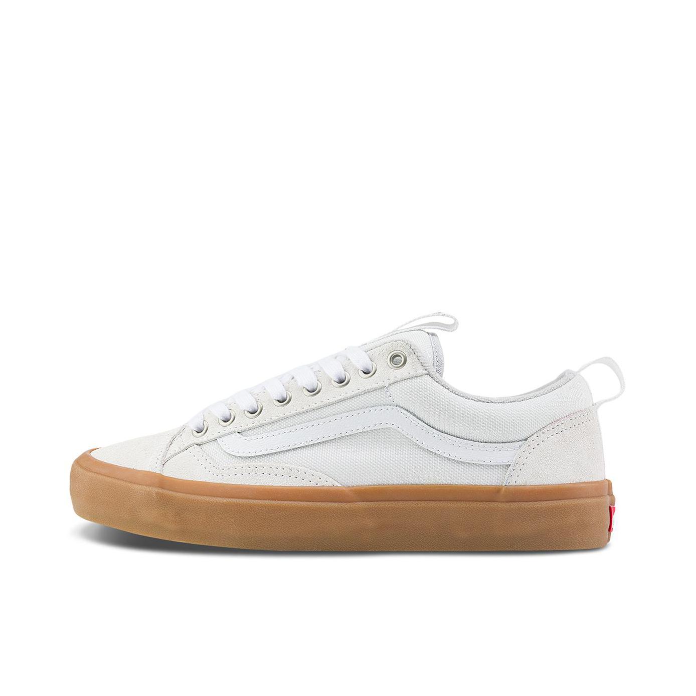 推荐商品：Vans/范斯 Old Skool 36 板鞋 简约复古时尚百搭防滑耐磨舒适减震轻便透气拼接贴合支撑 白色/棕色