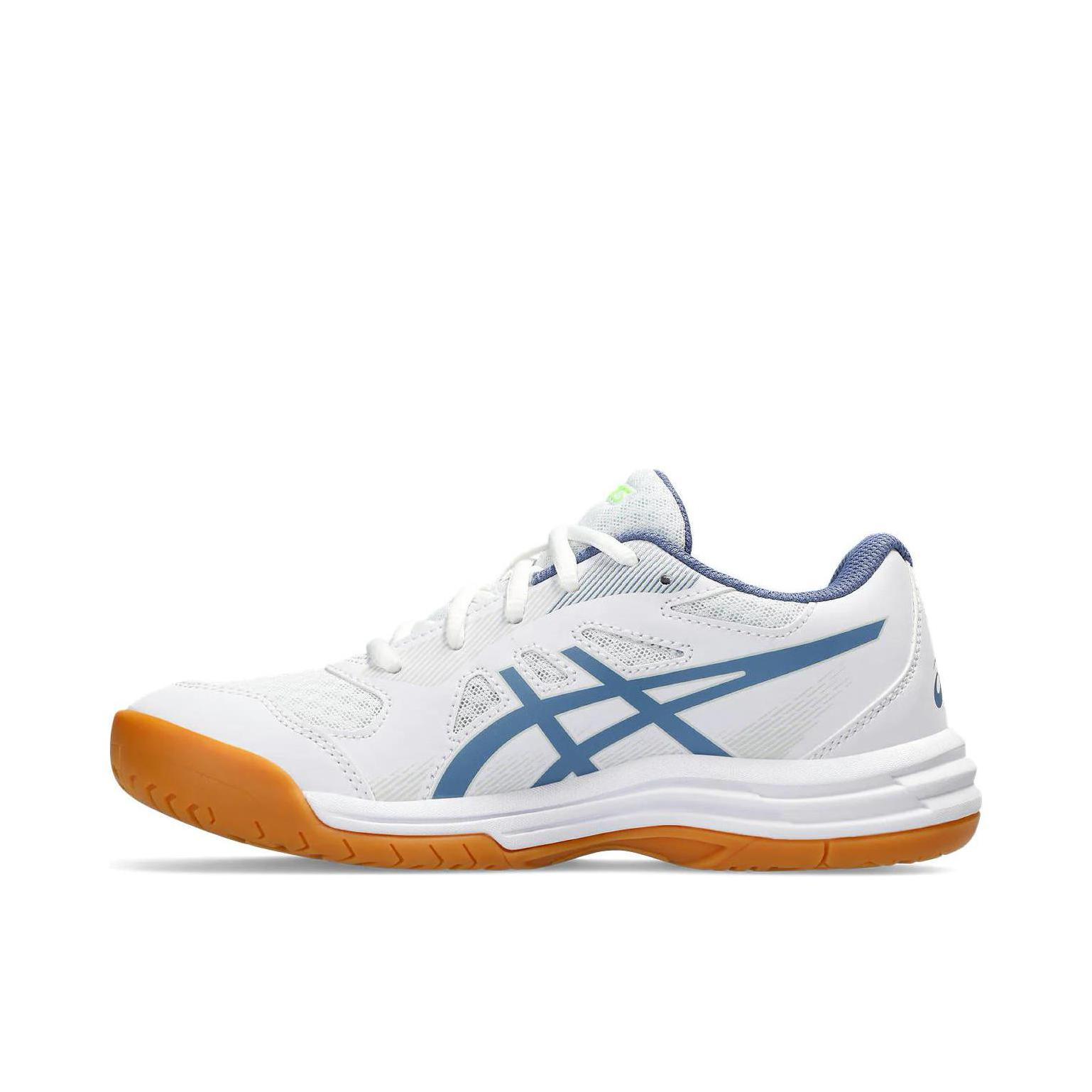 推荐商品：Asics/亚瑟士 Upcourt 5 轻便 透气 网面 排球鞋 大童/白色/蓝色