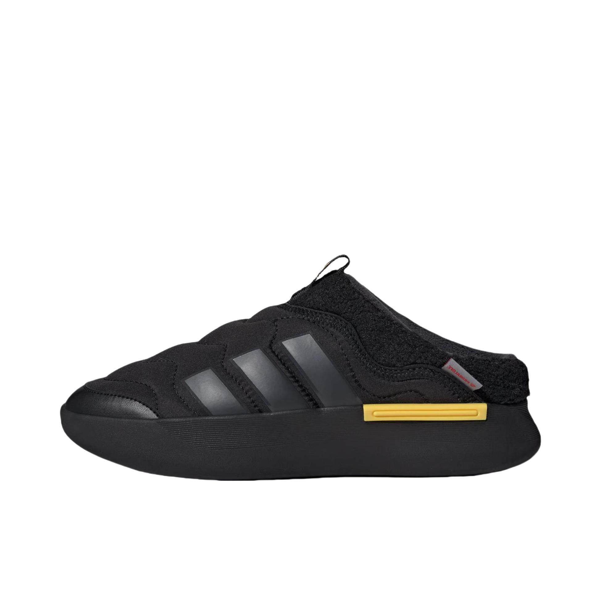 推荐商品：adidas Adipuff 运动休闲鞋 舒适轻便防滑耐磨百搭圆头 黑色/碳黑/银灰黄