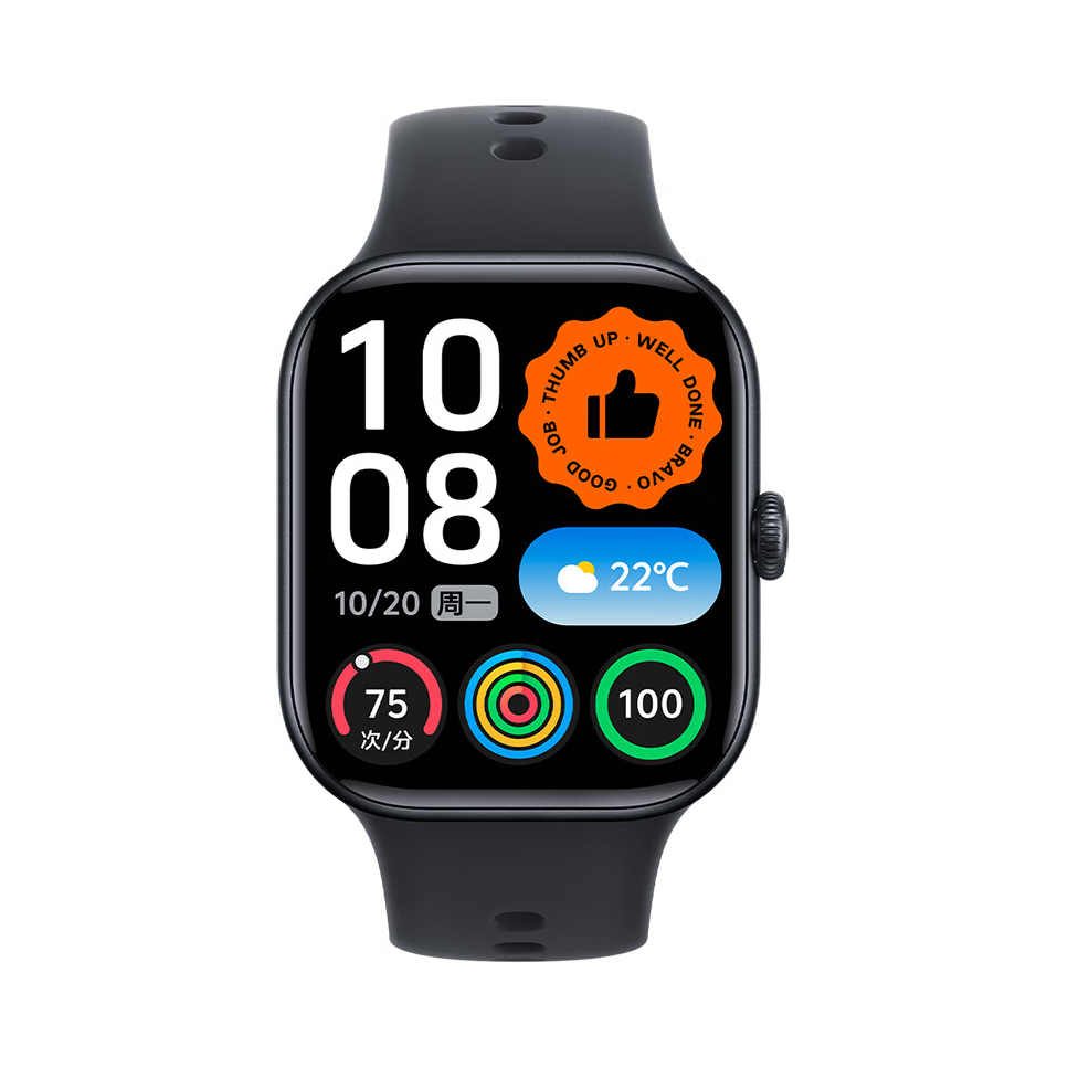 iQOO WATCH GT2 智能手表 2.07英寸超亮全景屏 电竞模式2.0 幻影黑 软胶