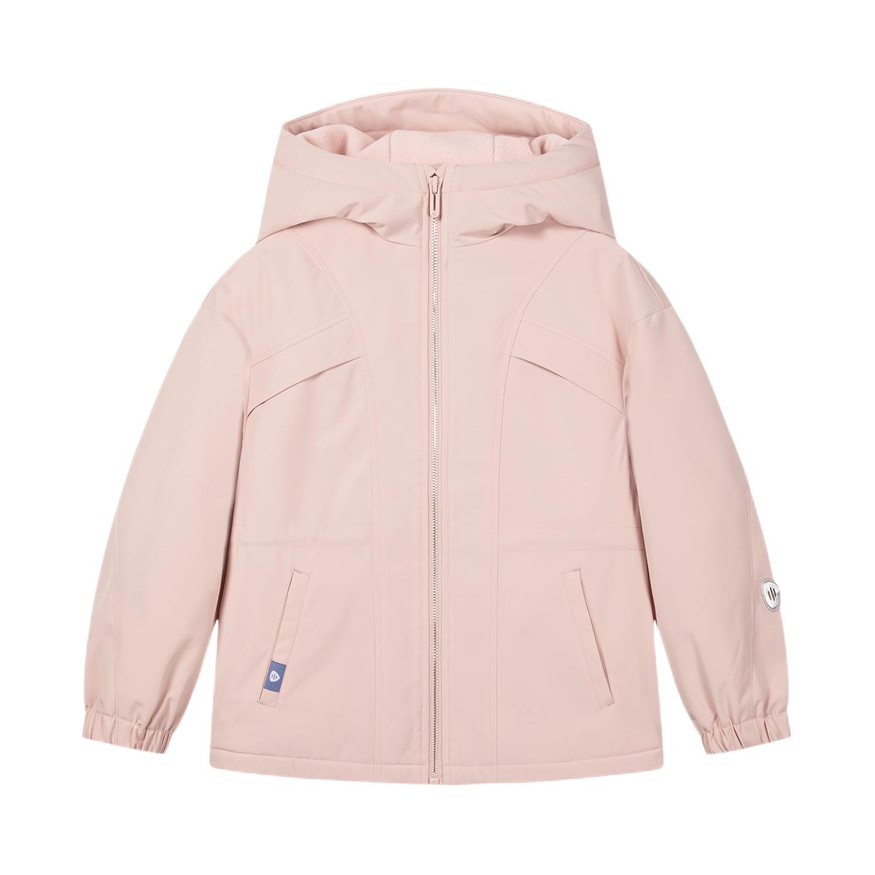 推荐商品：souhait/水孩儿童装 拉链直筒连帽长袖冲锋衣 女中大童 TMSHSDGD01CC543 玫瑰粉