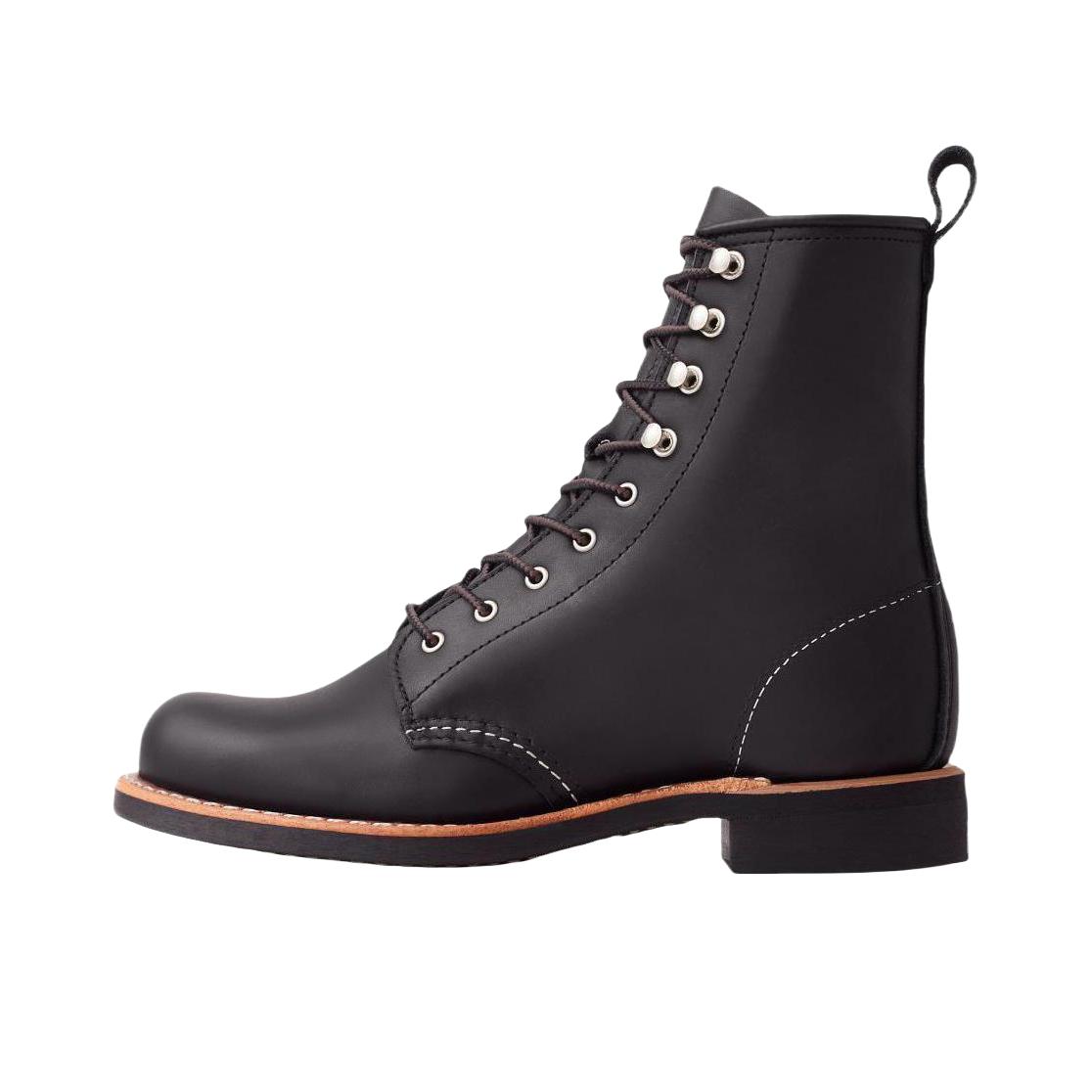 推荐商品：Red Wing Shoes/红翼 Iron Ranger 铁道工 牛皮 复古 舒适 防滑耐磨 马丁靴 女款/深黑色