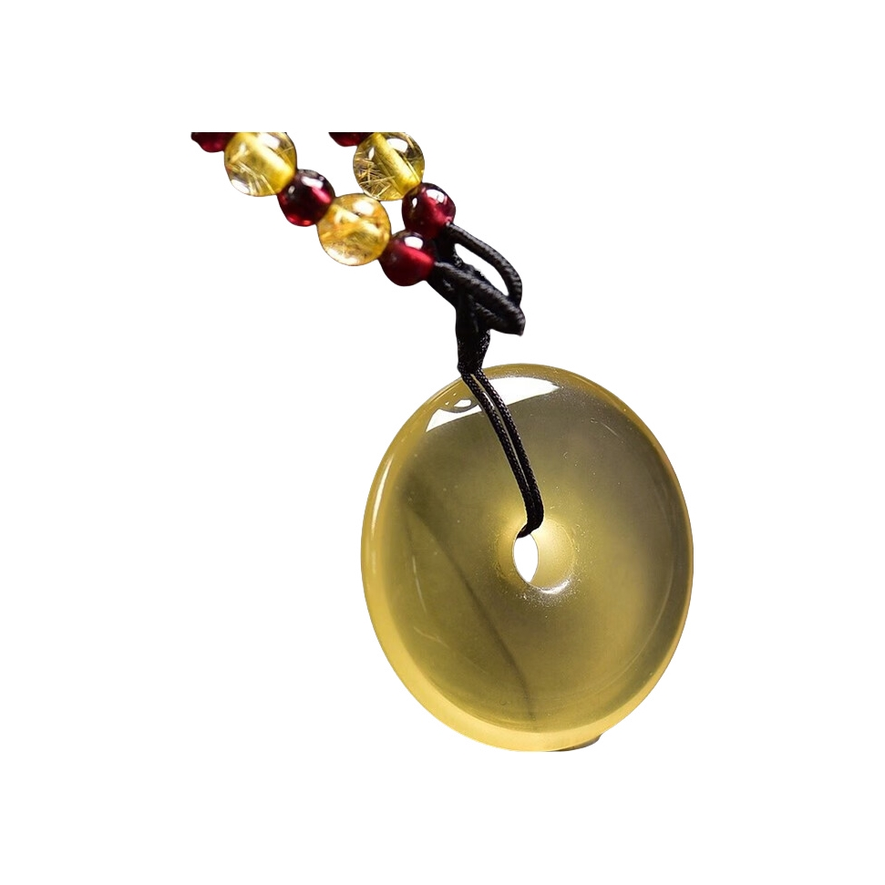 推荐商品：恰好石光在 平安扣天然黄水晶项链