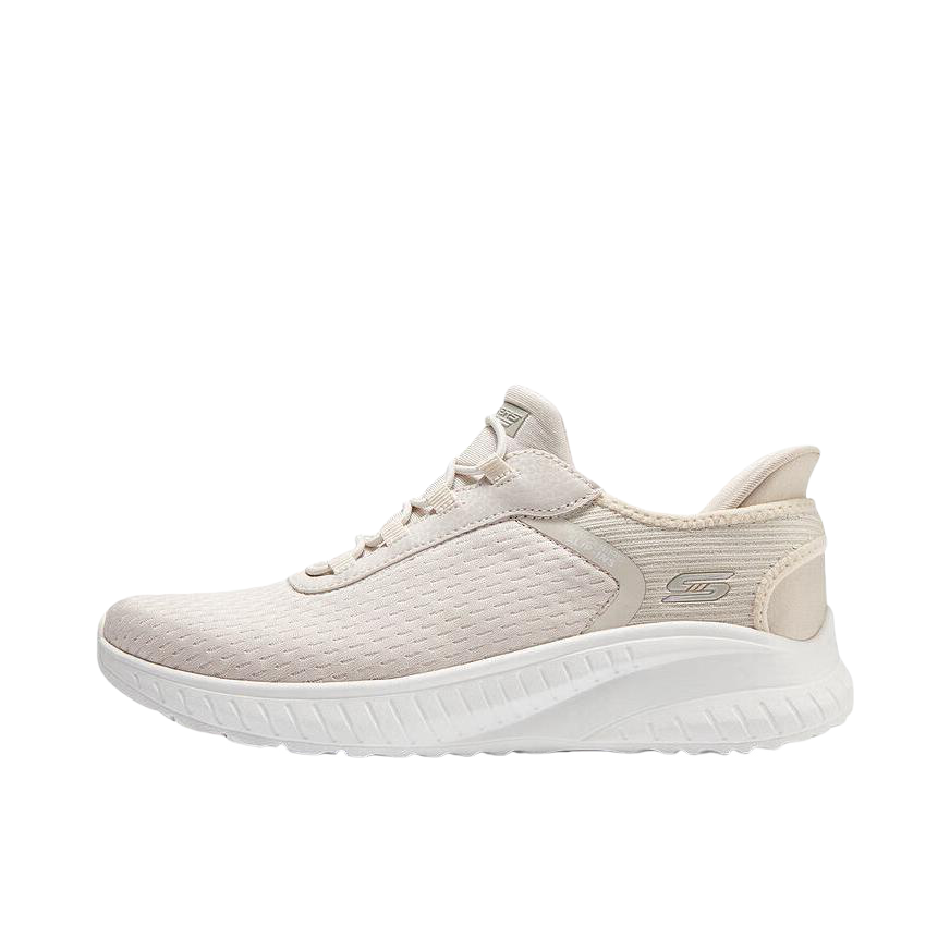 推荐商品：Skechers/斯凯奇 Slip ins BOBS Sport Squad Chaos 网面 轻便软底 防滑耐磨 舒适回弹 百搭时尚 一脚蹬 运动休闲鞋 女款/乳白色