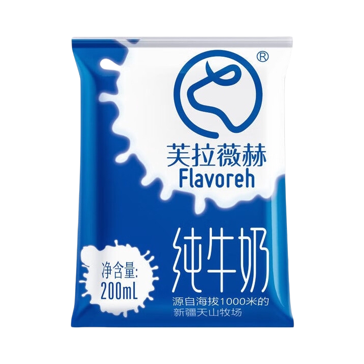 推荐商品：芙拉薇赫 全脂纯牛奶 袋装