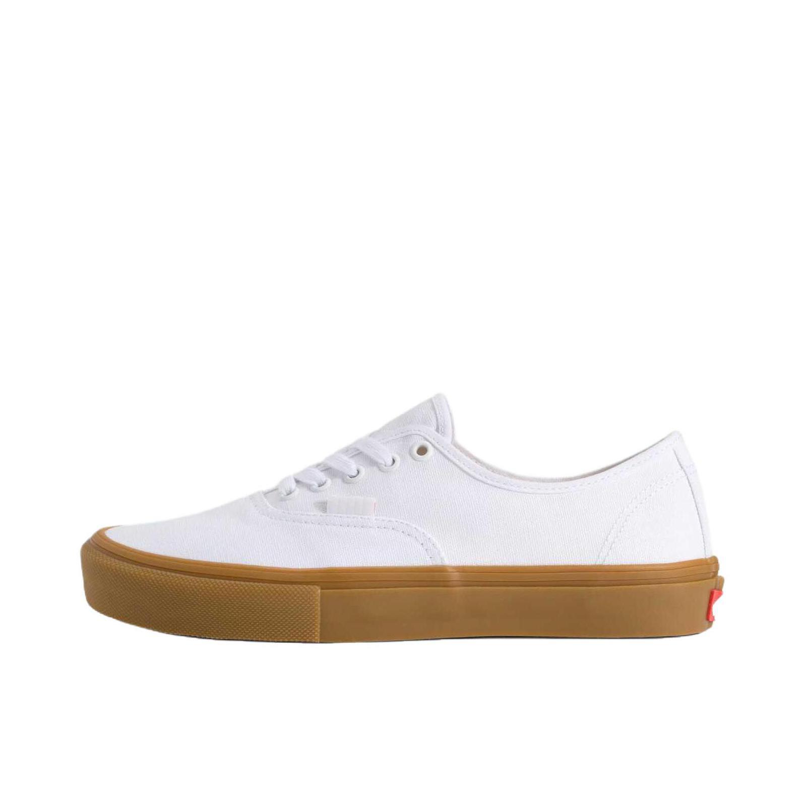 推荐商品：Vans/范斯 Skate Authentic 防滑减震 百搭 耐磨 帆布鞋 白色/棕色