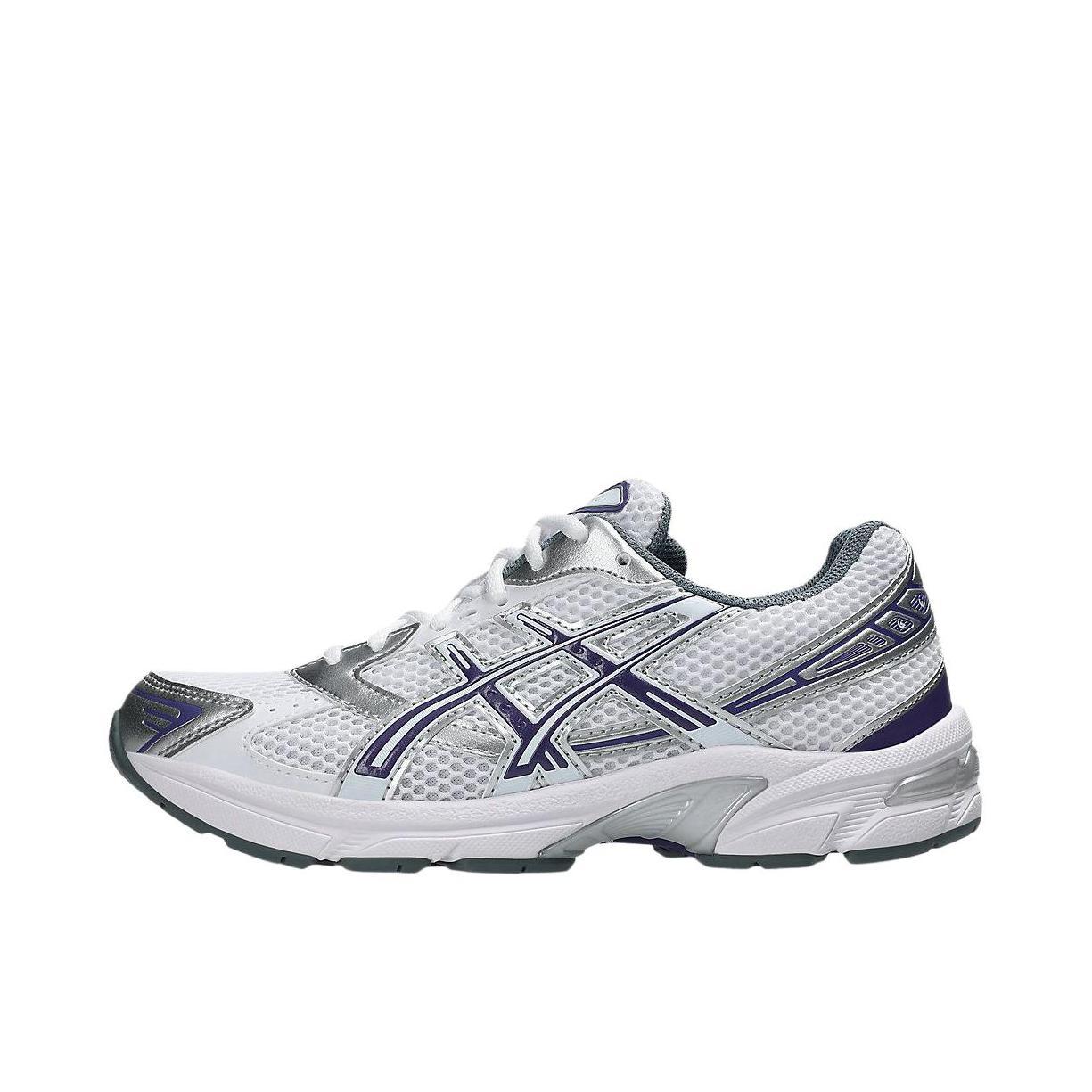 推荐商品：Asics/亚瑟士 Gel-1130 跑鞋 防滑耐磨缓震抓地织物网布透气复古马拉松短跑贴合圆头千禧风 白色/紫色