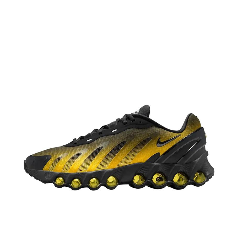 推荐商品：Nike Air Max DN8 跑鞋 时尚百搭防滑耐磨网面透气舒适气柱减震轻便贴合赤足体验支撑耐用耐穿 黑色/校园粟黄/煤黑色