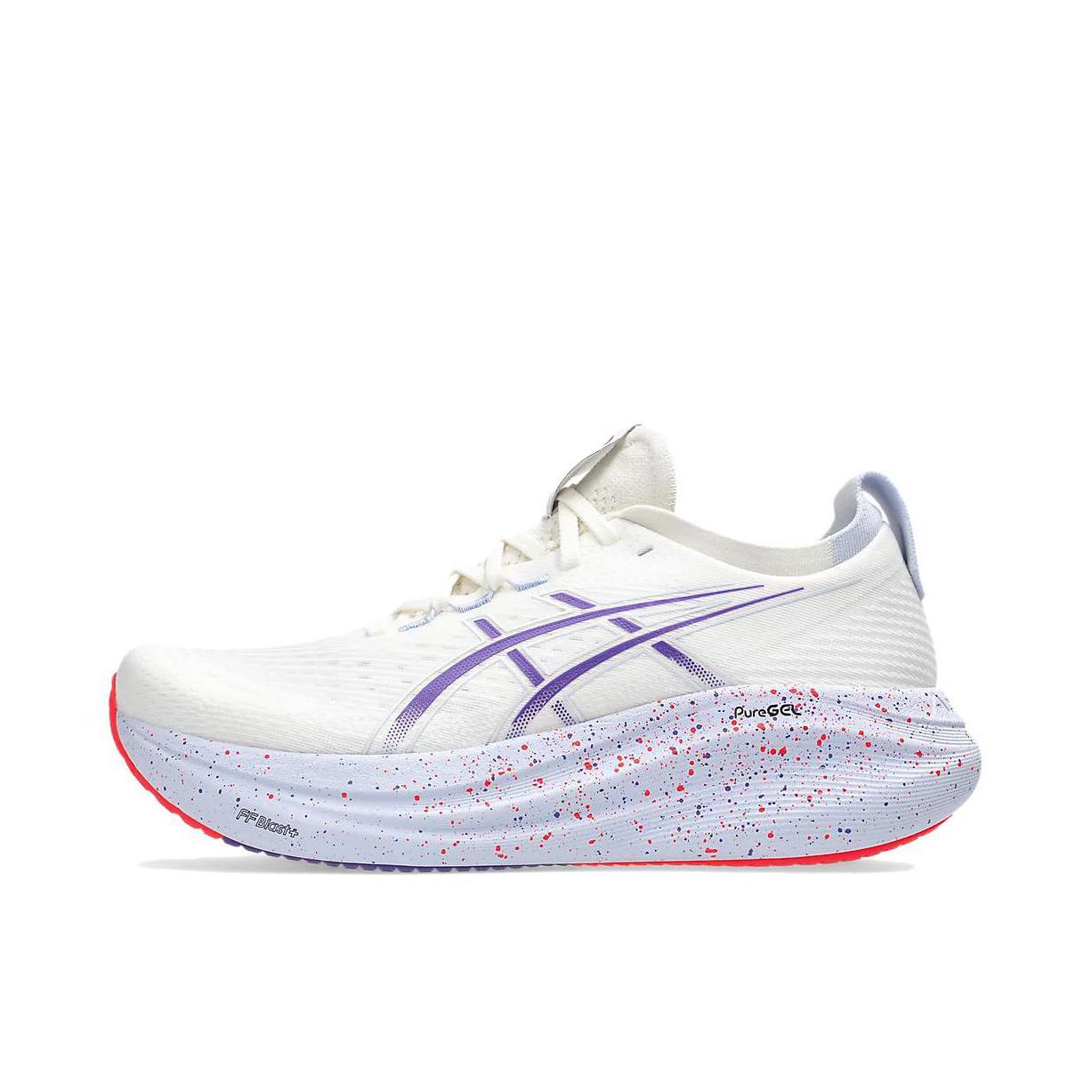 推荐商品：Asics/亚瑟士 Gel-Nimbus 27 跑鞋 防滑耐磨缓震轻量回弹舒适轻便支撑夜跑 白色
