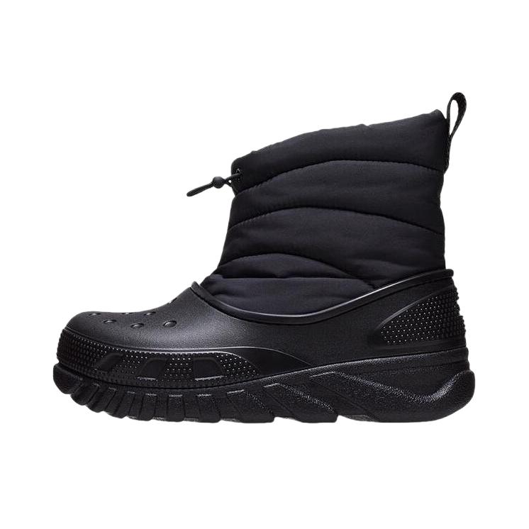 推荐商品：Crocs/卡骆驰 Duet Max 蜗轮 舒适柔软 户外 短筒 防滑 雪地靴 黑色