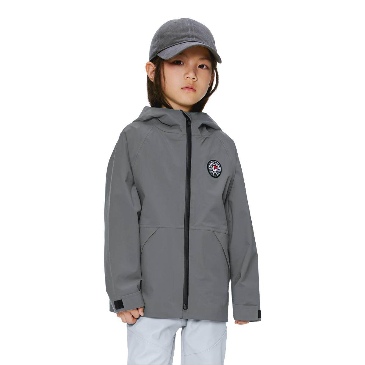 推荐商品：Nanny Goose/保姆鹅童装 防风防水透气硬壳冲锋衣 中大童 NG4602 大象灰