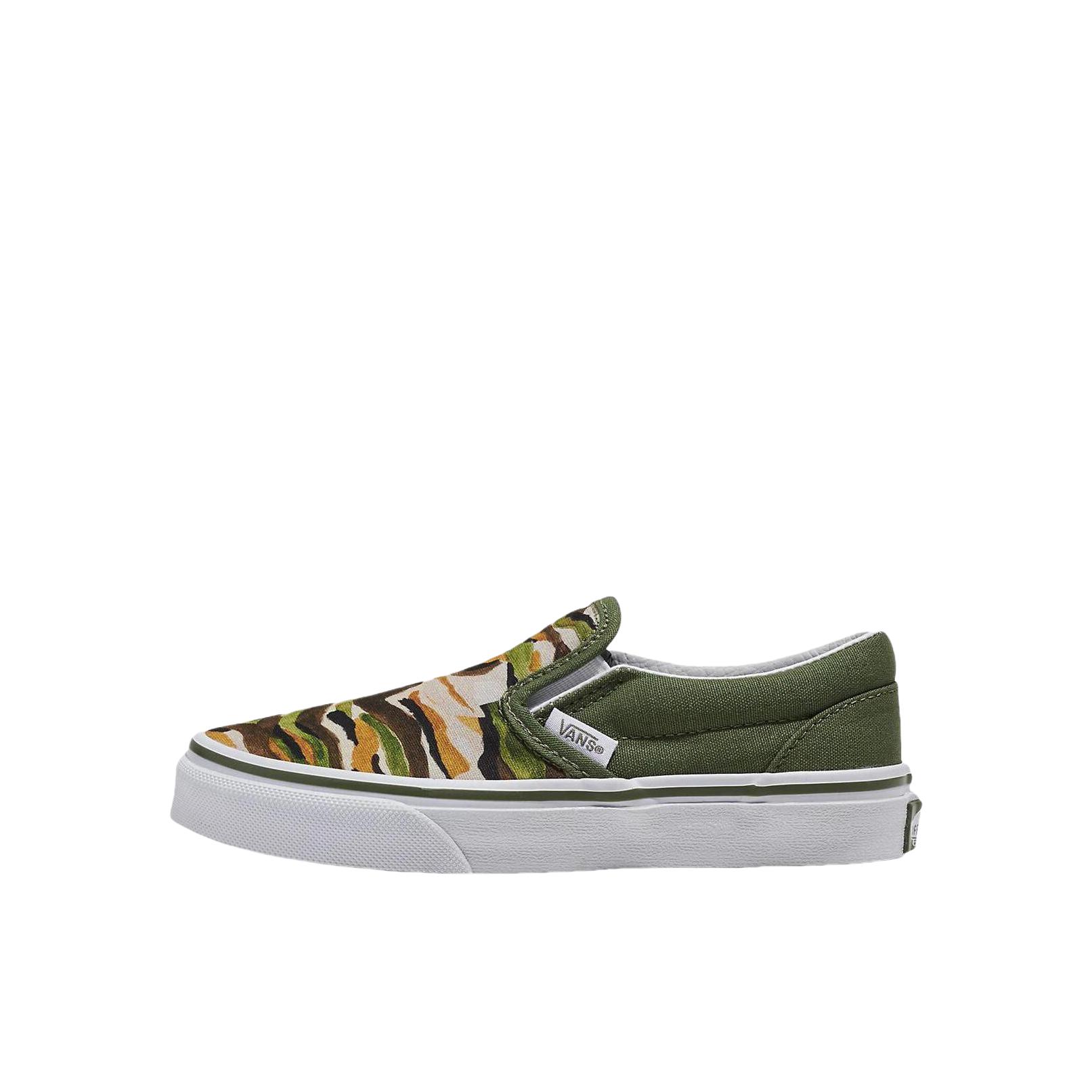推荐商品：Vans/范斯 Classic Slip-on 舒适轻便 防滑耐磨 减震透气 百搭时尚 棋盘格 复古 休闲运动 一脚蹬 板鞋儿童 小童/迷彩