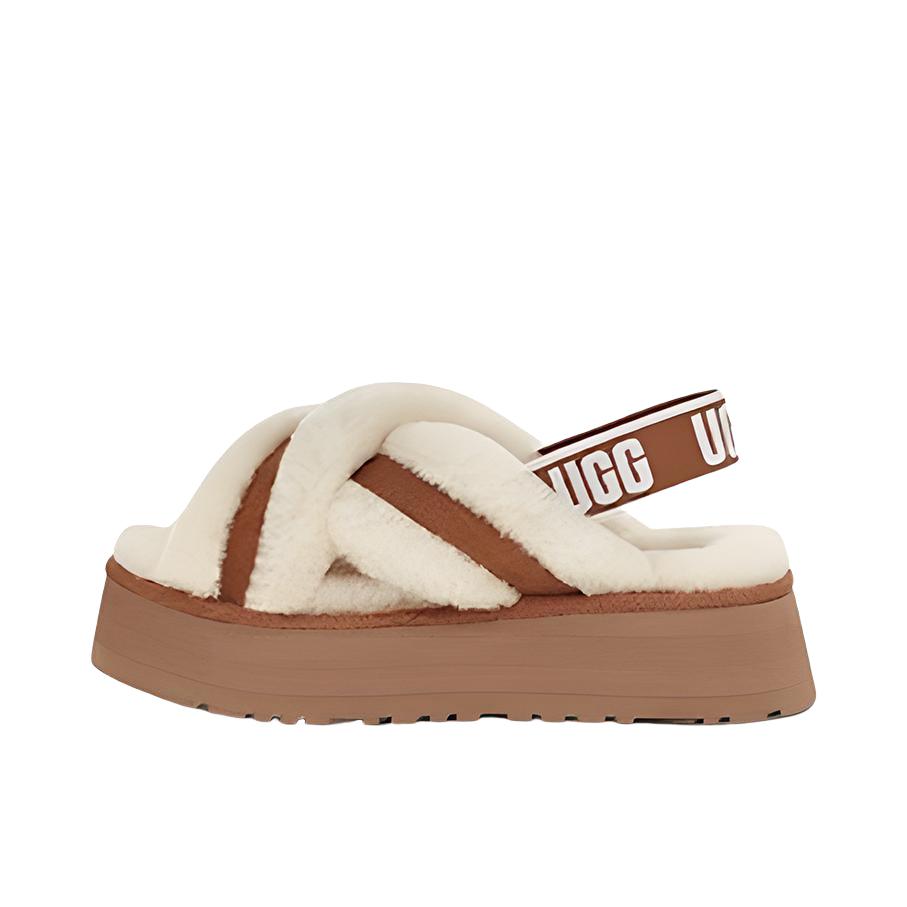 推荐商品：UGG Disco Cross Slide 舒适透气 休闲时尚 一字拖鞋 女款/栗色