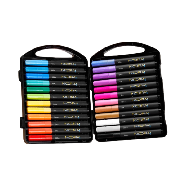 推荐商品：诺雅 丙烯性 单头 大容量马克笔 盒装 NY-763HR