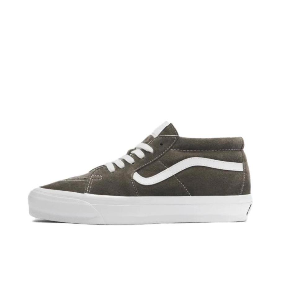 推荐商品：Vans/范斯 SK8-Mid 板鞋 潮流拼接复古百搭防滑耐磨 棕色 /白色
