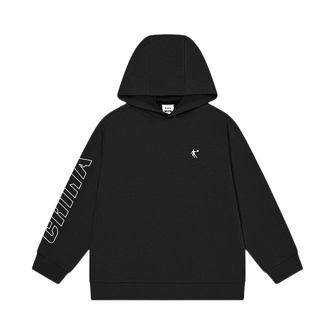 推荐商品：乔丹体育童装 套头字母连帽长袖卫衣 中大童 QWD3652542 黑