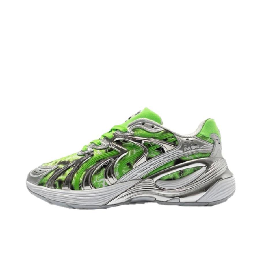 推荐商品：Puma/彪马 Inverse Rev 防踢防滑 耐磨 低帮 跑鞋 RIPNDIP联名/绿色/银色 