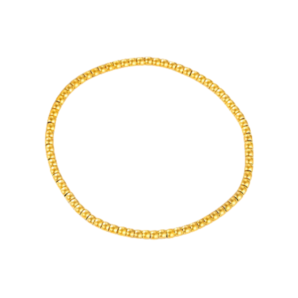 推荐商品：金玉白 珠光小金豆足金手链