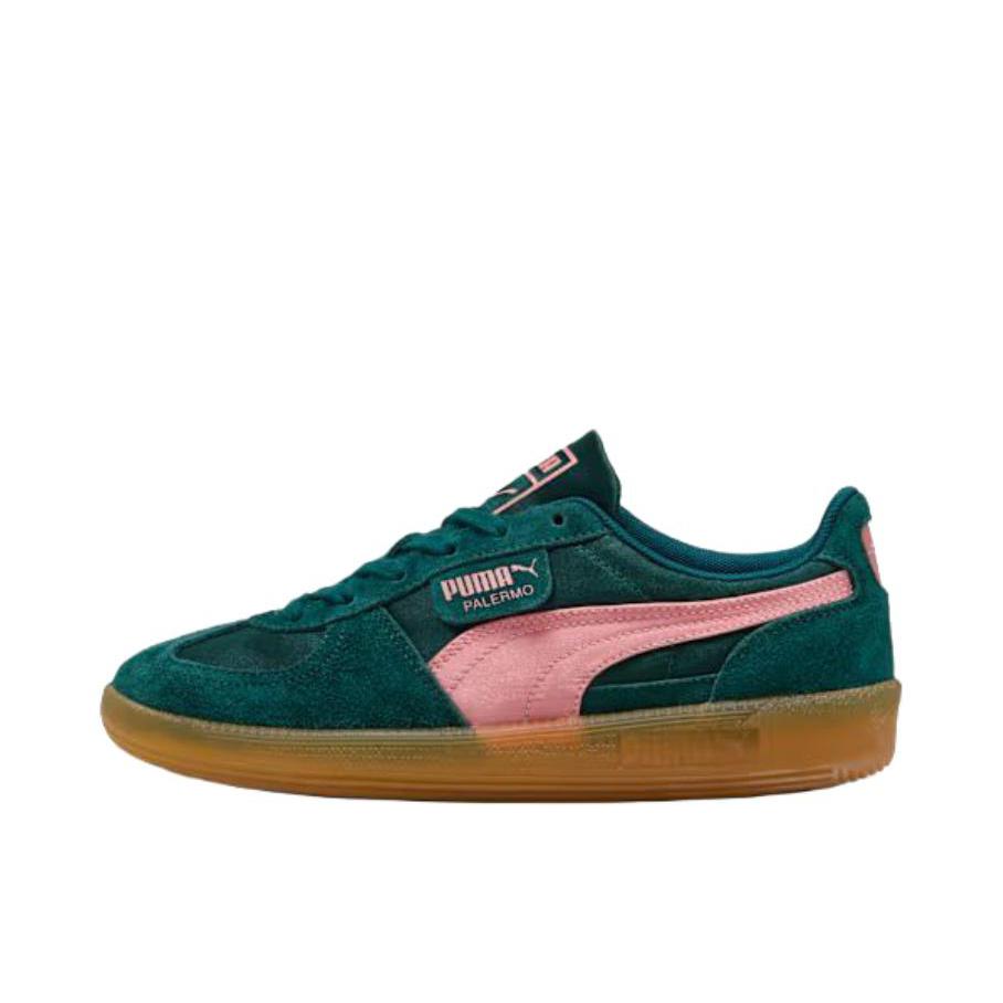 推荐商品：【朴彩英同款】 Puma/彪马 Palermo Og T头鞋 德训鞋 运动休闲鞋 时尚潮流拼接舒适百搭薄底复古 女款/深绿色/粉色 