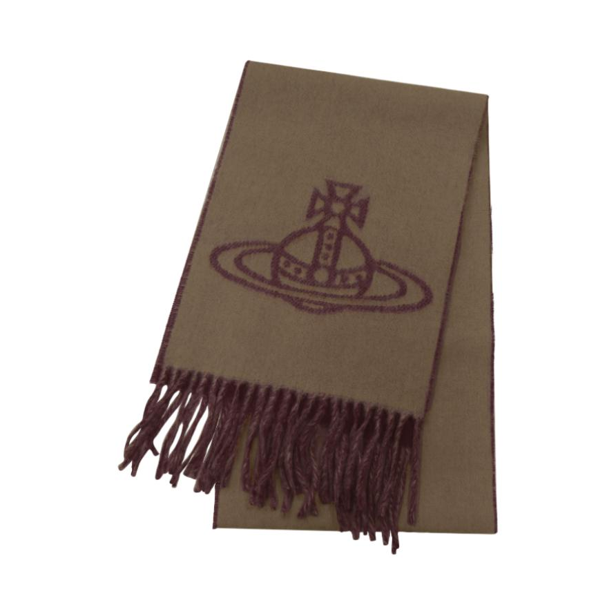 推荐商品：Vivienne Westwood/薇薇安 双面设计流苏边羊毛保暖绒线围巾 81030006W00ZH