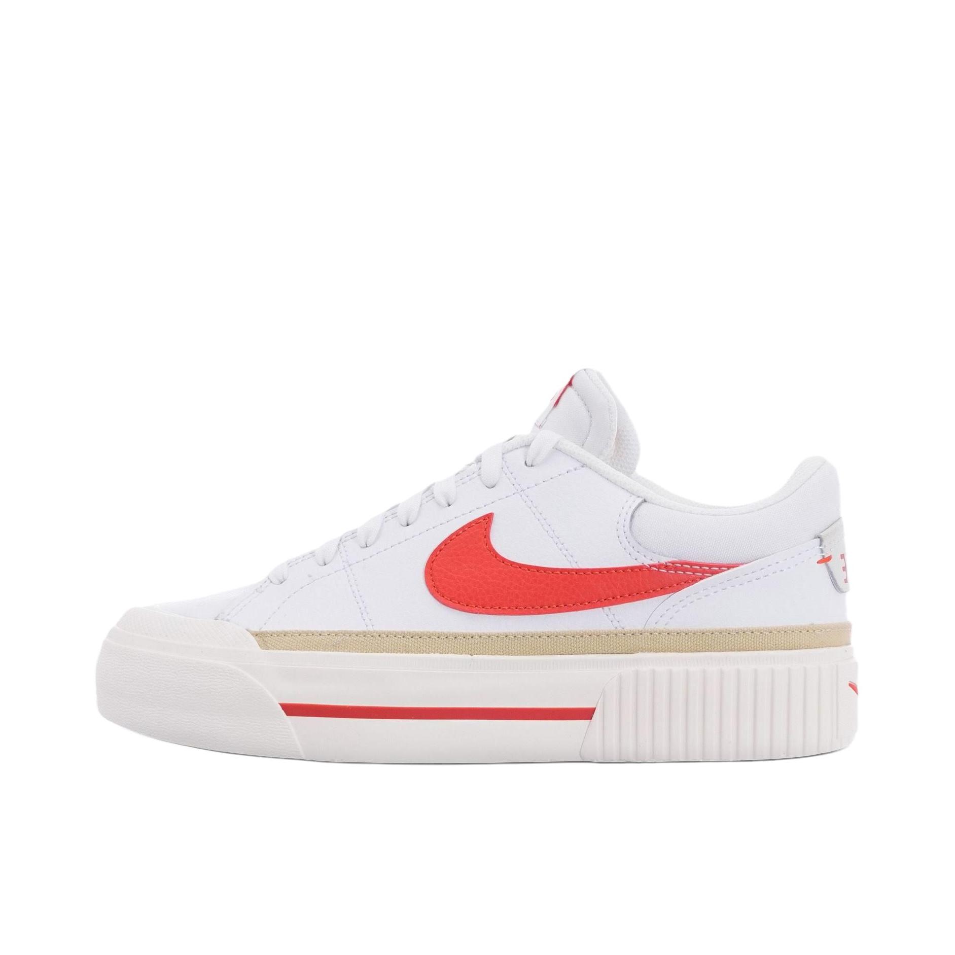 推荐商品：Nike Court Legacy Lift 板鞋 舒适缓震耐磨透气增高抓地 女款/乳白色 