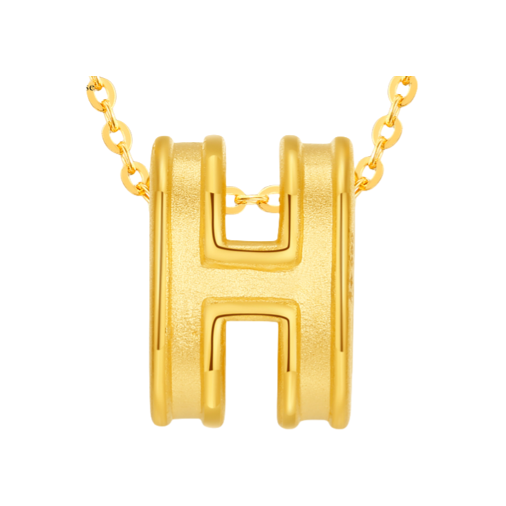 推荐商品：小金屋 H字母足金项链 xjw086