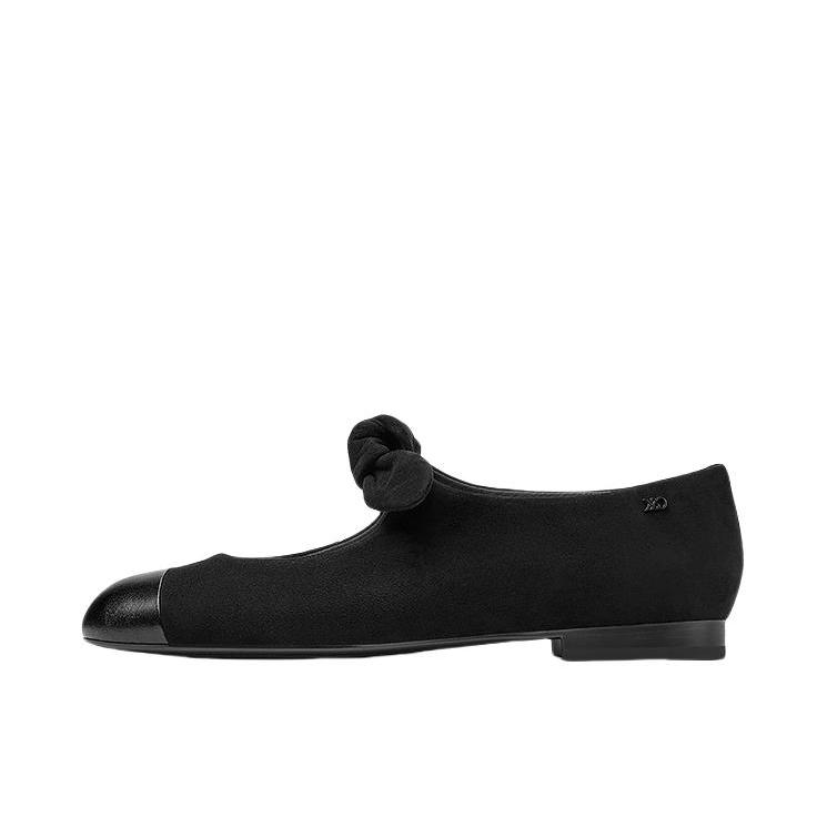 推荐商品：CHARLES&KEITH 单鞋 玛丽珍拼接平底 SL1-71720134 黑色