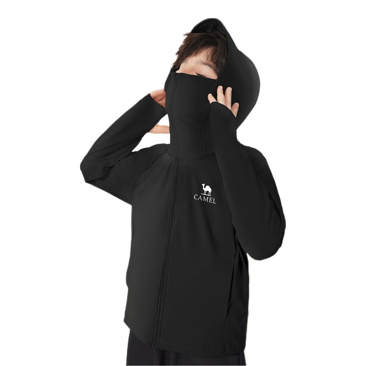 推荐商品：Camel/骆驼童装 薄款冰丝长袖防晒衣 中大童 D64BZ01039B5 幻影黑