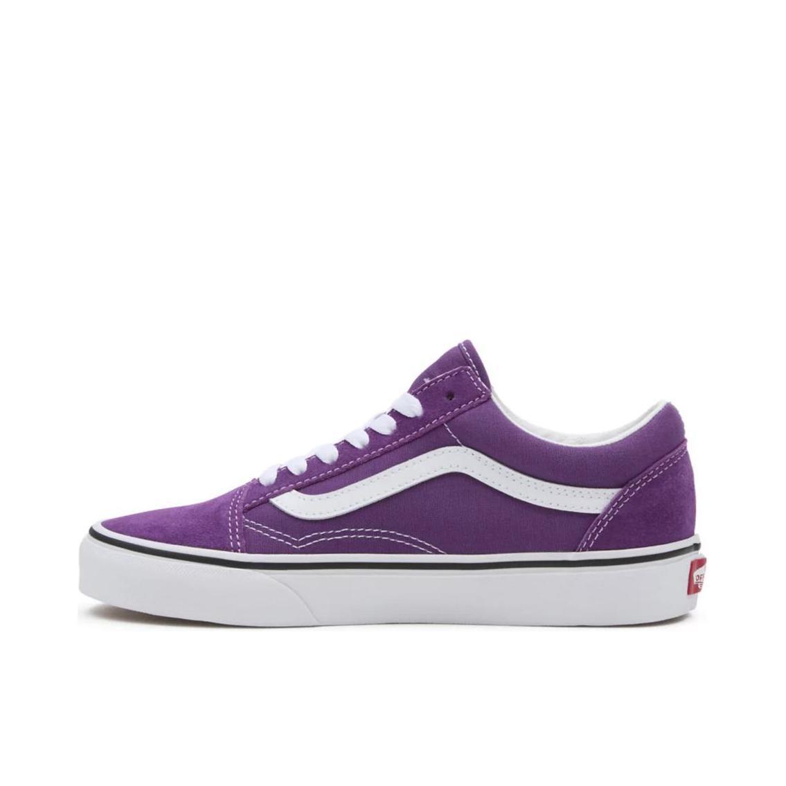 推荐商品：Vans/范斯 Old Skool 滑板鞋 板鞋 轻便防滑复古舒适经典 紫色/白色/黑色