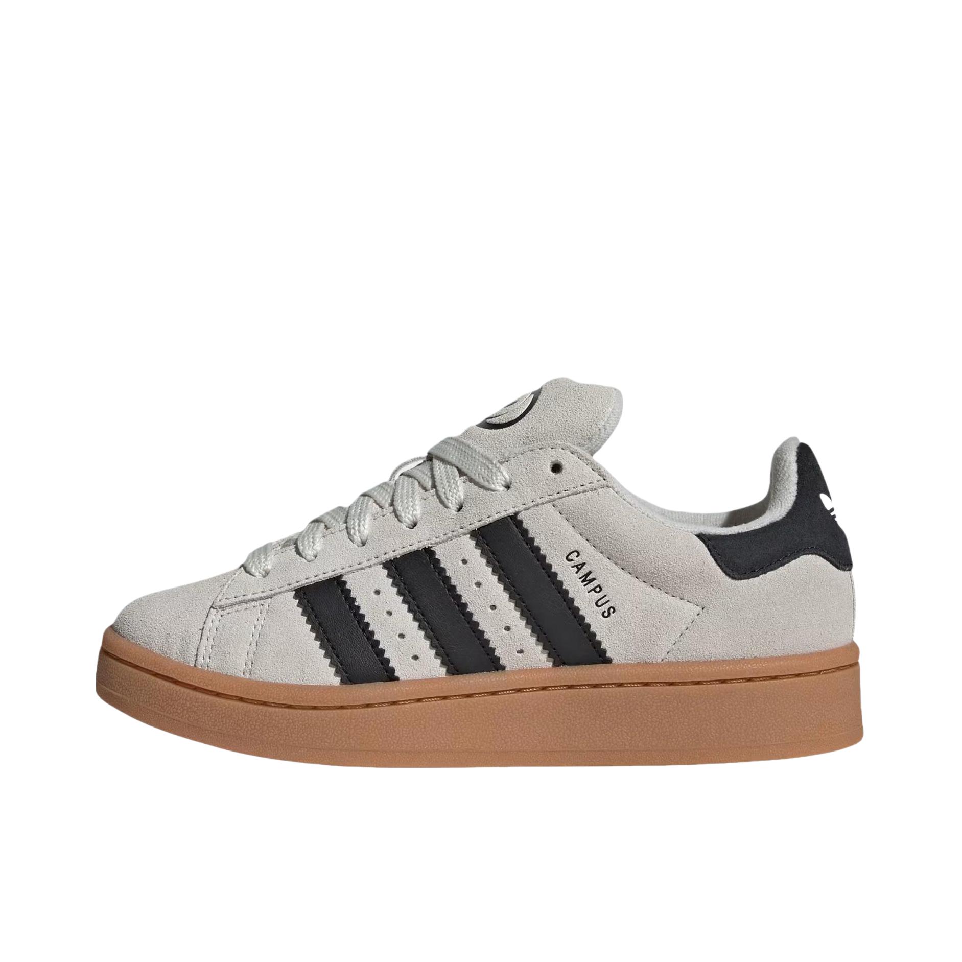 推荐商品：adidas Originals Campus 00s 板鞋 面包鞋 复古缓震透气轻便薄底贴合耐穿圆头包裹性平跟支撑 大童/灰色/黑色