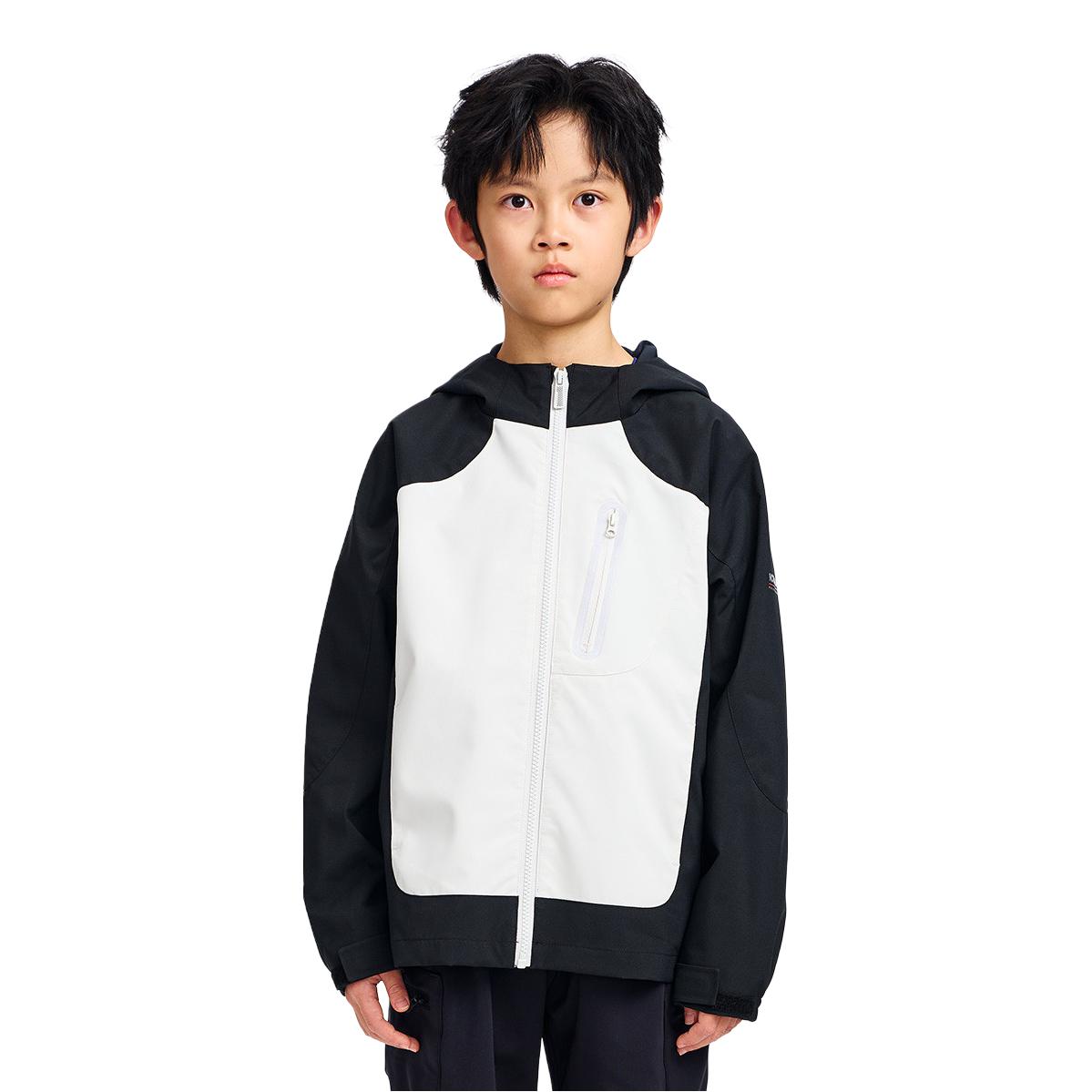 推荐商品：Northland/诺诗兰童装 防风保暖连帽冲锋衣 男大童 CO145150 炭黑