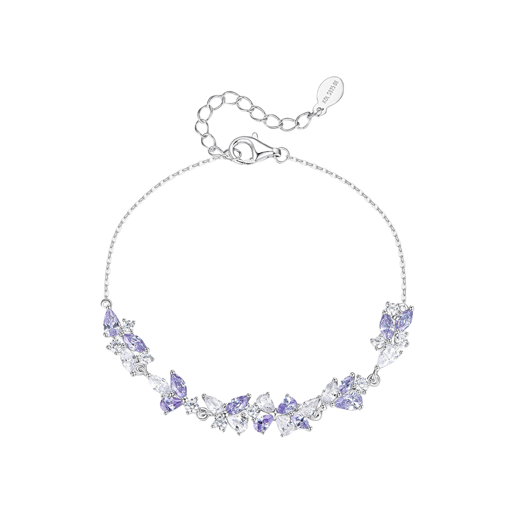 推荐商品：kader/卡蒂罗 紫藤花开足银手链 SL4124