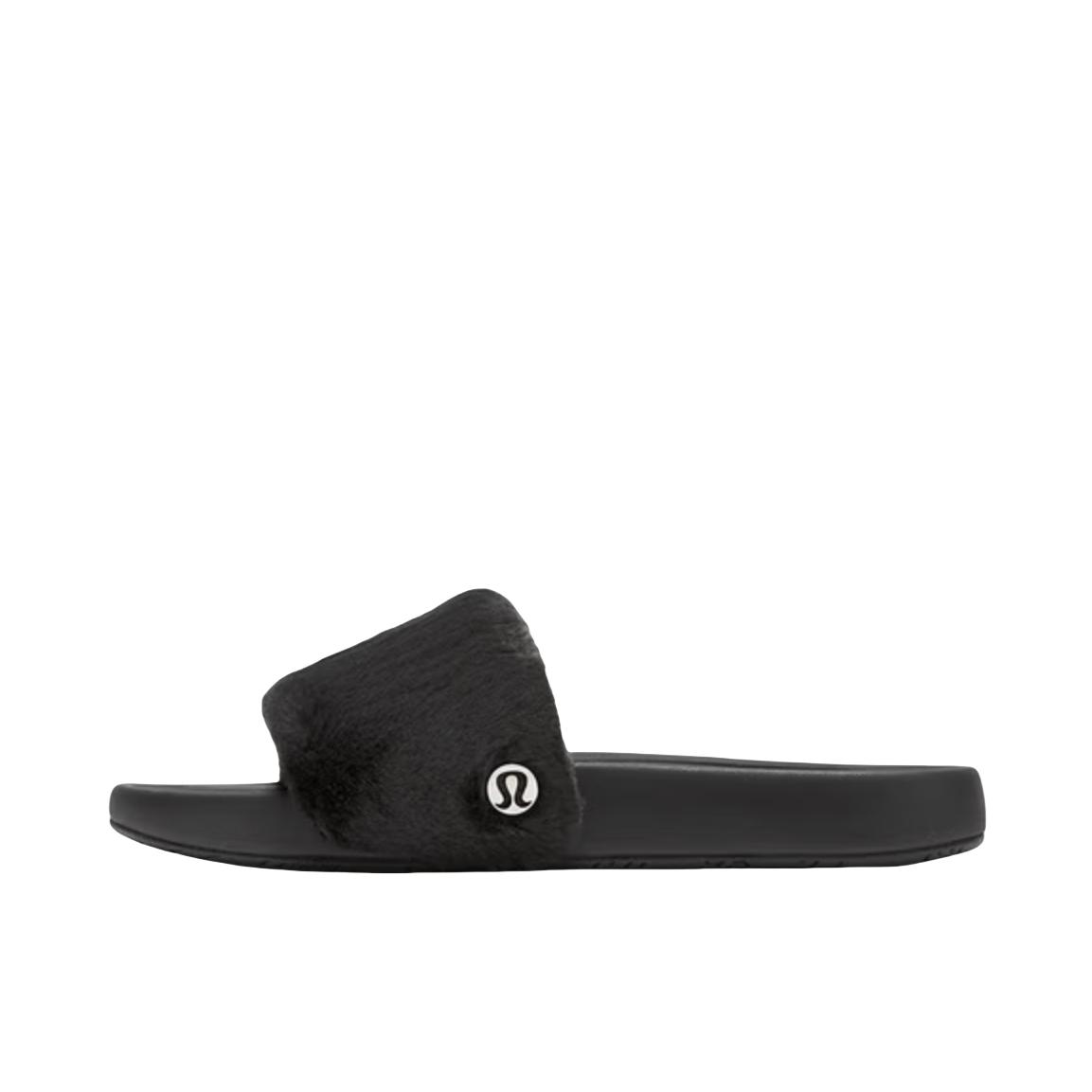推荐商品：LULULEMON/露露乐檬 restfeel slide 拉绒 拖鞋 黑色