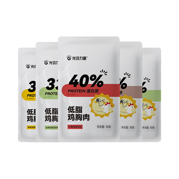 推荐商品：Growthpower/光合力量 50g/袋 低脂鸡胸肉 多口味组合 代餐
