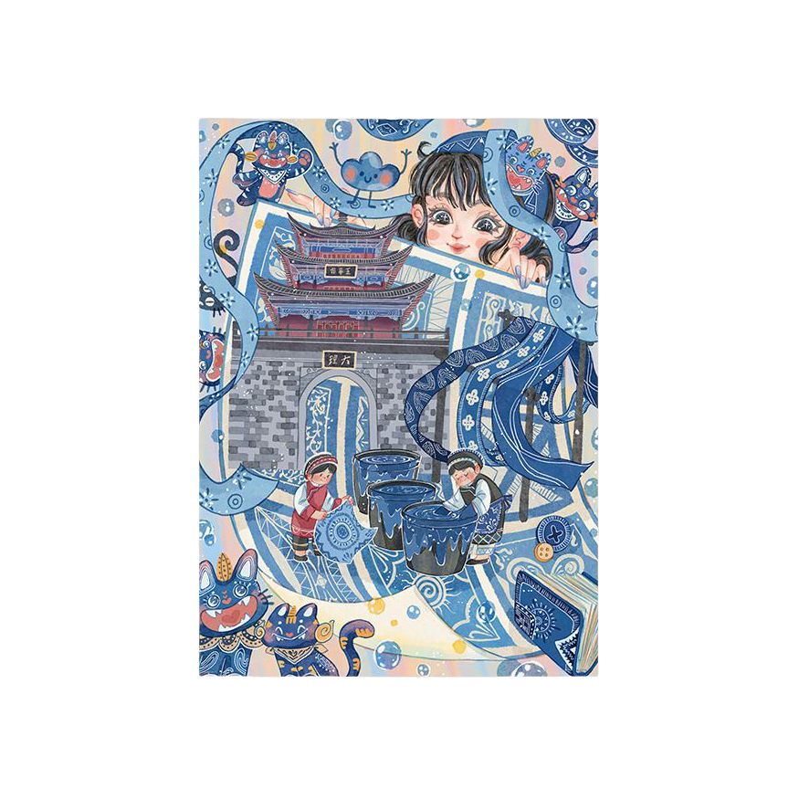 推荐商品：GILL&LILL 扎染 拼图