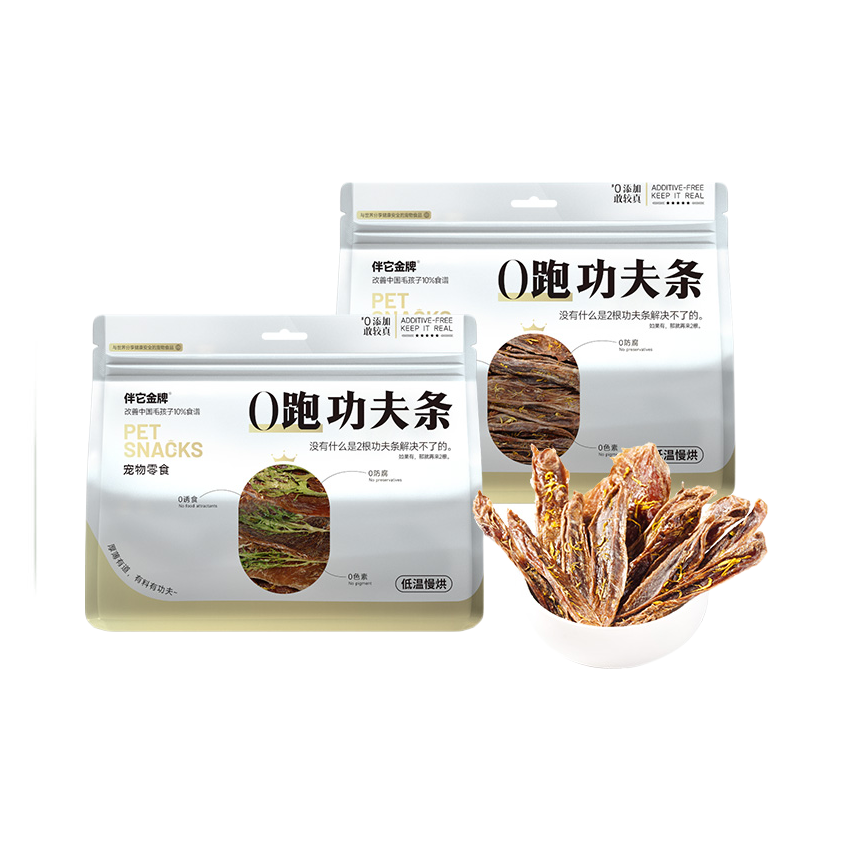 推荐商品：伴它金牌 0跑功夫条全价 狗零食肉干 磨牙