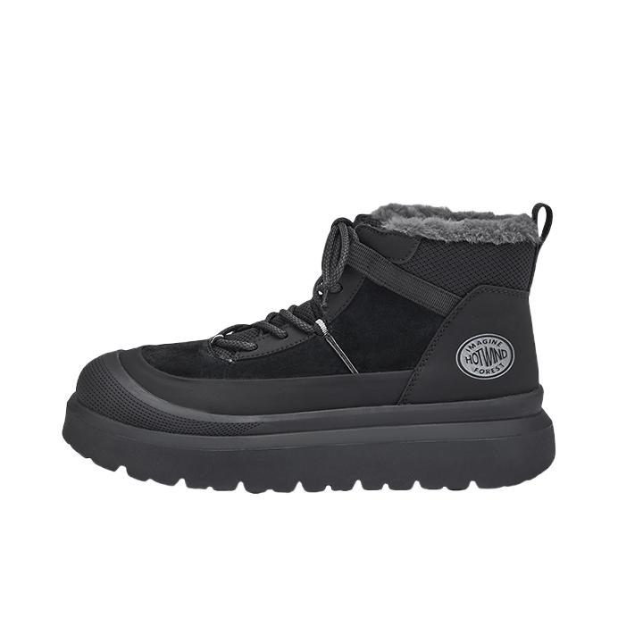 推荐商品：热风 雪地靴 时尚防滑耐磨 H89M25817 黑色