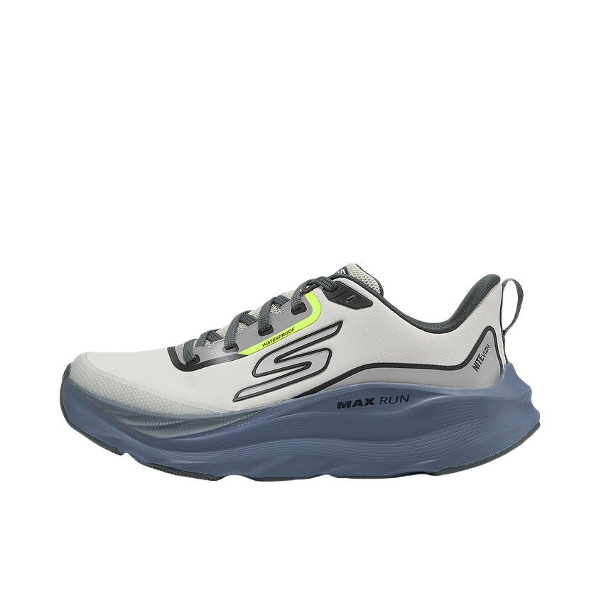 推荐商品：Skechers/斯凯奇 Max Run -Vorteza 跑鞋 系带透气休闲防水 米色/灰色