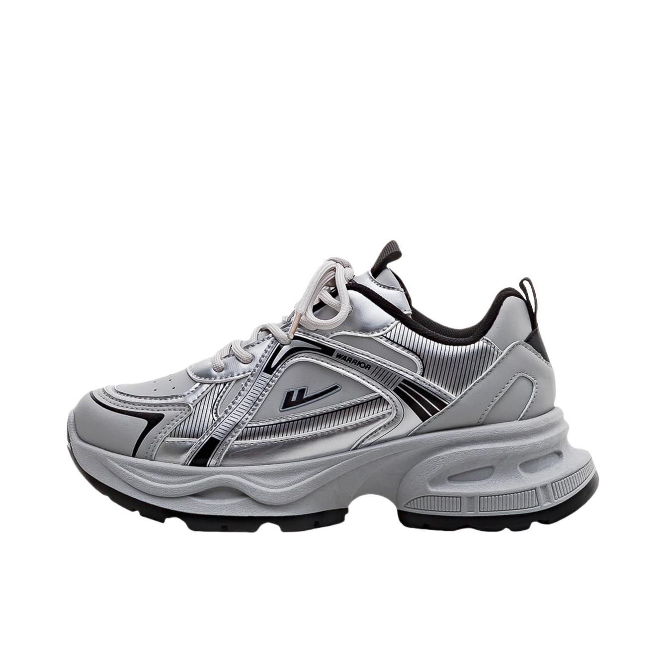 推荐商品：回力 老爹鞋 轻便软底网面透气增高防泼水超火 WXY(S)-3840C 皮面/银色/黑色