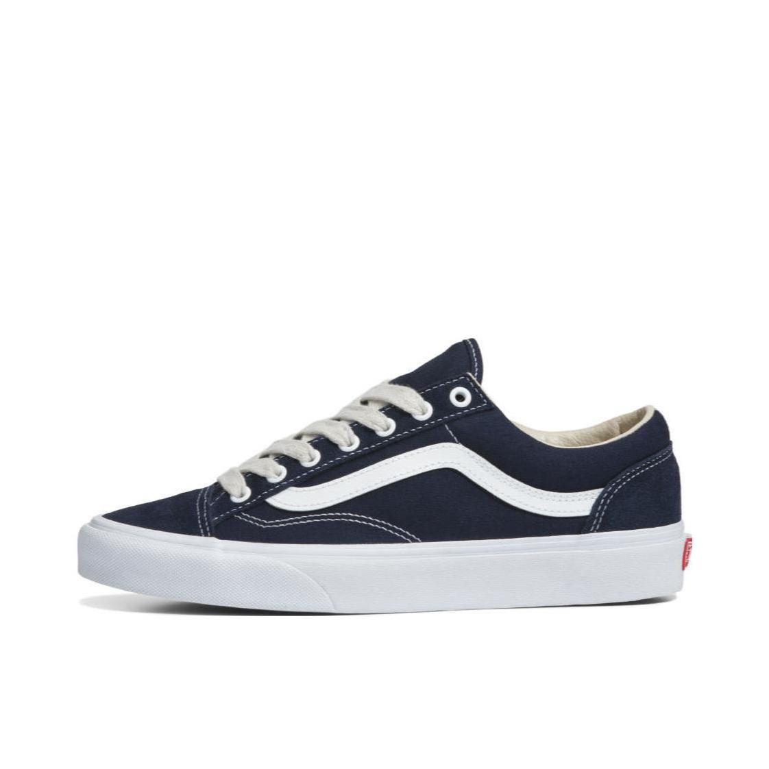 推荐商品：Vans/范斯 Style 36 滑板鞋 板鞋 舒适轻便防滑耐磨复古百搭帆布拼接防水运动 深蓝色/白底