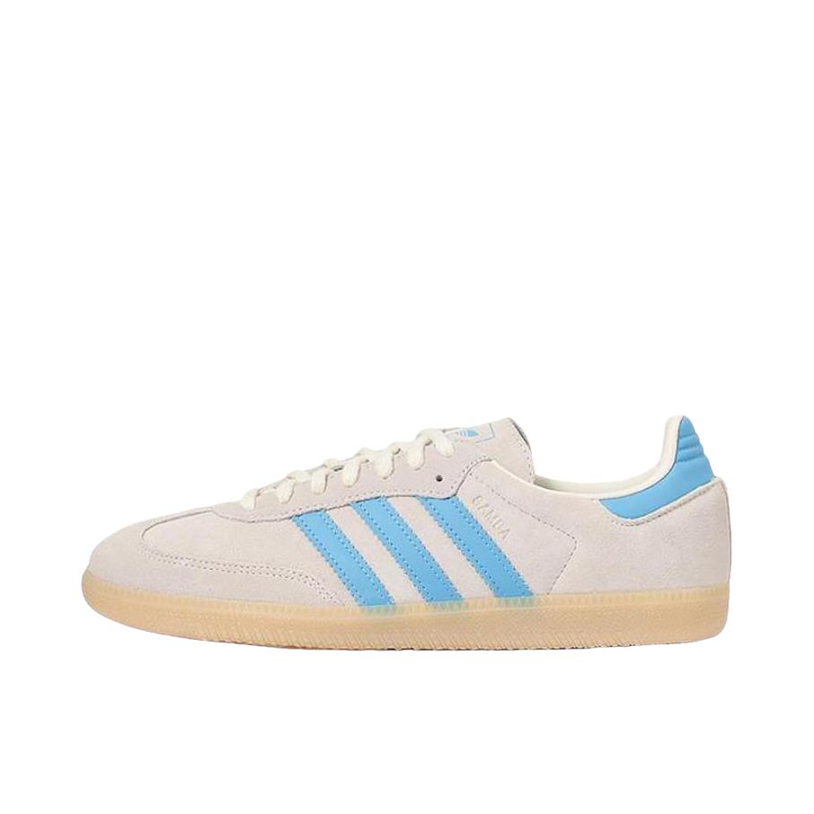 推荐商品：adidas Originals Samba OG T头鞋 板鞋 经典复古舒适百搭耐磨合成革圆头薄底贴合 浅灰色/浅蓝色