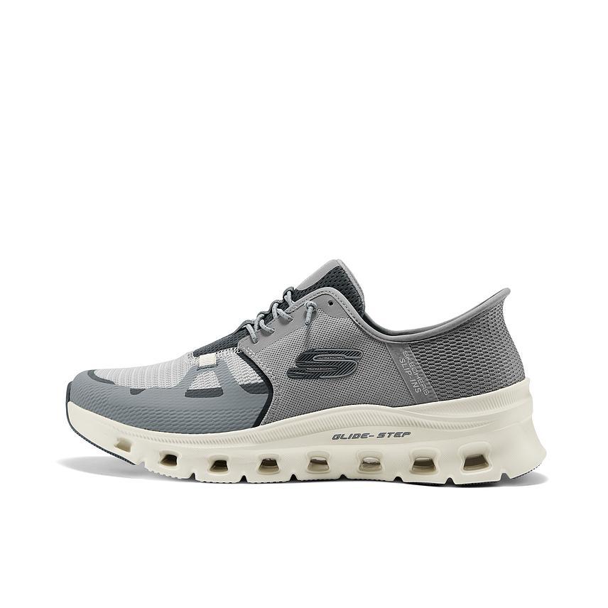 推荐商品：Skechers/斯凯奇 Glide step 柔软 防滑 低帮 厚底 运动休闲鞋 灰色/白色