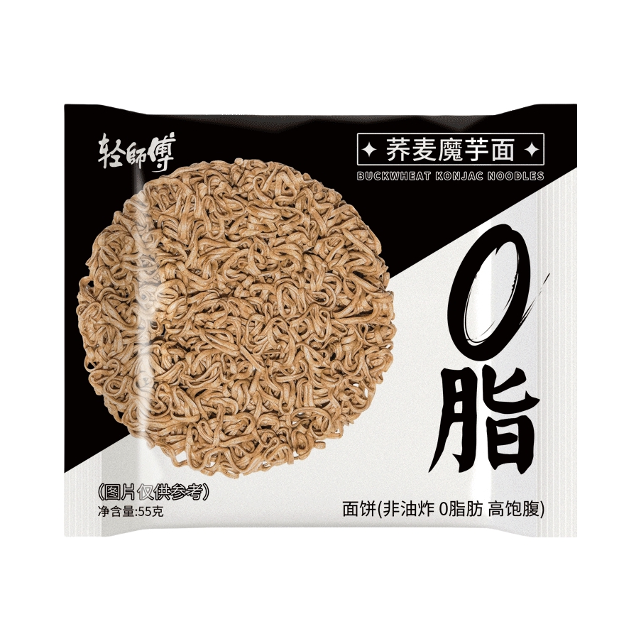 推荐商品：轻师傅 0脂 荞麦魔芋面 袋装 非油炸免煮饱腹代餐夜宵全麦低脂