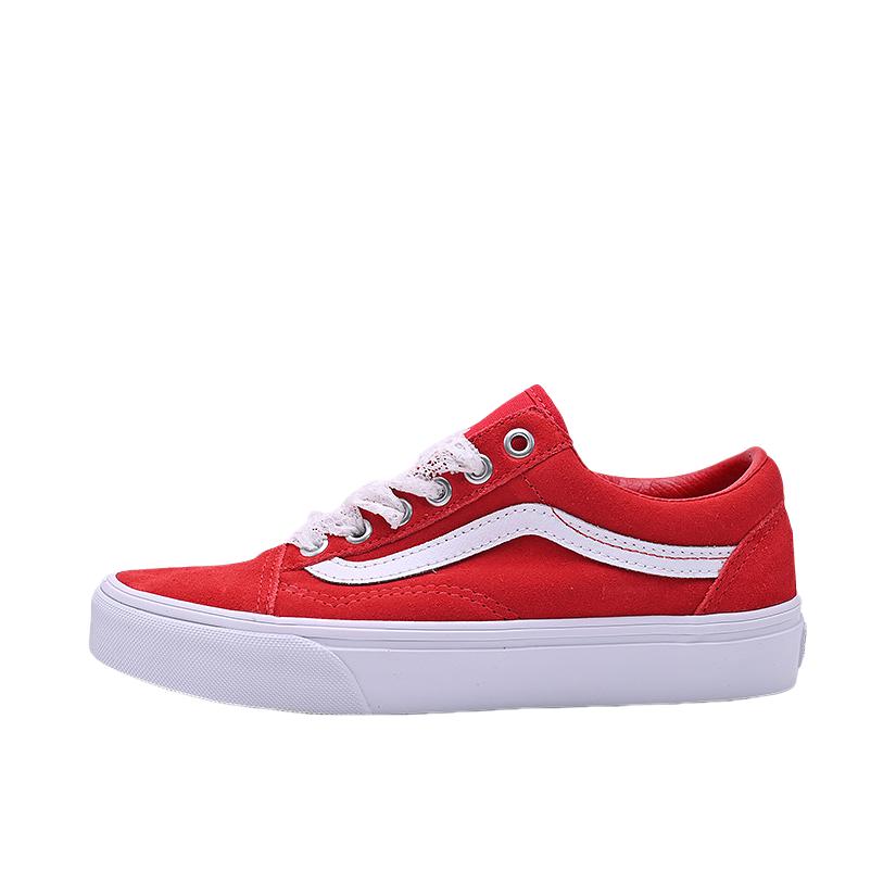 推荐商品：Vans/范斯 Old Skool 滑板鞋 板鞋 轻便防滑复古舒适经典 艳红色/白色