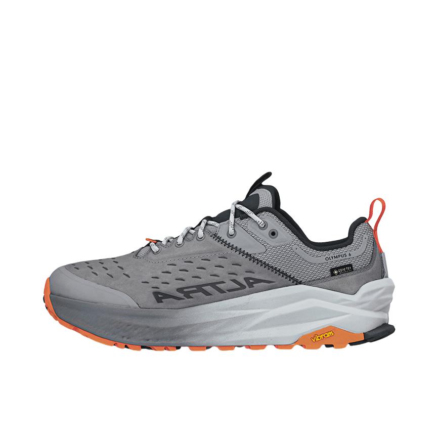 推荐商品：Altra OLYMPUS 6 越野跑鞋 徒步鞋 防滑低帮系带缓震全地形防水 灰色/橙色