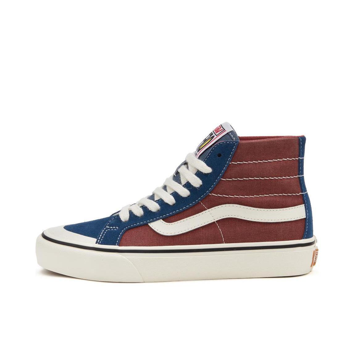 推荐商品：Vans/范斯 SK8-Hi 板鞋 潮流经典拼接复古街头厚底 红色/蓝色/白色