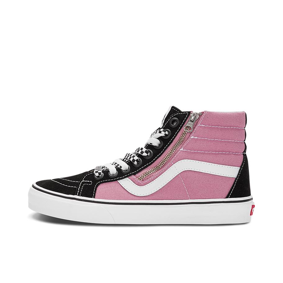 推荐商品：Vans/范斯 SK8-Hi 板鞋 潮流经典拼接复古街头厚底 黑色/桃粉色/白色
