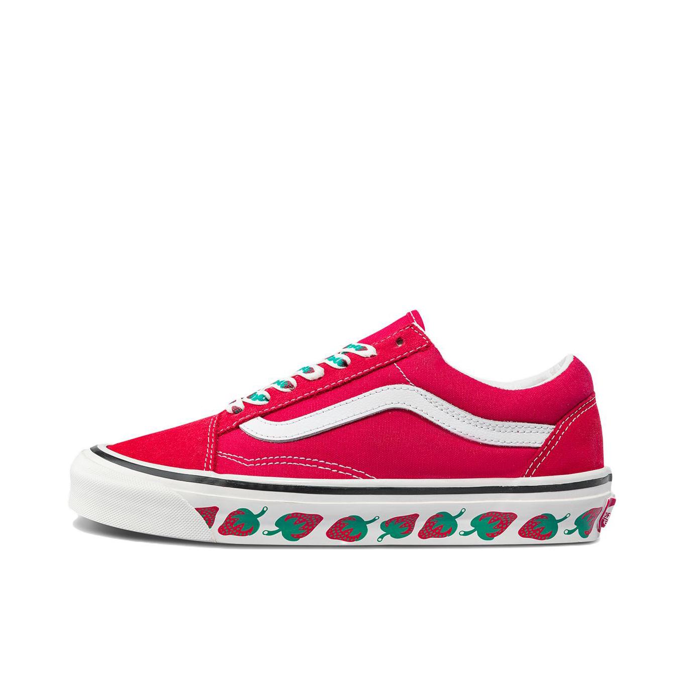 推荐商品：Vans/范斯 Old Skool 滑板鞋 板鞋 轻便防滑复古舒适经典 红色/草莓